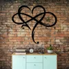 Decorative Plates For Infinity Heart Metal Wall Art Hanging Hearts Become One Signs Sculpture 2 Sizes Choose Home Wedding