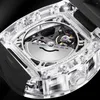 Montres-bracelets Berliget Luxe Automatique Mouvement Mécanique Montre Pour Hommes Transparent Tonneau Homme Montres Étanche Saphir Sport