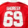 Camisa de hóquei no gelo letterkenny irlandês 69 shoresy costura bordado ao ar livre roupas esportivas alta qualidade vermelho branco 2023 novo