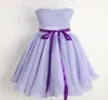 Simple style aline Strapless Ruffle Lilac chiffon knee length back elastic evening dresses Bridesmaid Dresses2288664