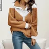 Women's Jackets Plush Velvet Lamb Wool Jacket Turn-Down Collar Patchwork Outerwear Coats Autumn And Winter Slim