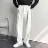 Pantaloni da uomo estivi bianchi solidi gamba larga tuta moda casual Y2k pantaloni maschili larghi stile coreano abbigliamento