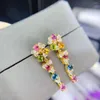 Kolczyki Dangle Kjjeaxcmy Fine Jewelry 925 Sterling Silver Natural Tourmaline Girl Earring Eardrop Wsparcie Test chiński styl