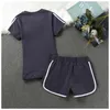 2024 Summer New Tracksuit Slim Fit Juicy Short Sleeve Top and Shorts Set Fashion Casual Yoga Two Piece Set