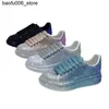 Freizeitschuhe Damen Sneakers mit glitzernden Schuhen Damenschuhe Luxus-Plattform Damenschuhe Damen-Trainer Strass Fashion Heels Casual Q240320