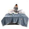 Filtar Twin/Full/King Size Double Layer Home Bed Filt Winter Bedge Breads som täcker soffa utomhus täcke barn barn sovande pläd