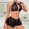 Soutien-gorge Ensembles Sexy Dentelle 2 pièces Soutien-gorge et culotte Ensemble Lingerie pour femmes Costumes exotiques porno Costume de sexe sensuel Chemises de nuit transparentes