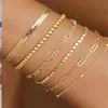 Classic Snake Chain Bracelets Set for Women Trendy Bohemian Fashion Stainless Steel Cuban Chain Bracelet Party Gifts Jewelry