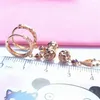 Kolczyki Dangle Lady Jewelry Pure Rosjan 585 Oryginalny kolor Gold Women's Purple Ear Clip 14k Rose Ball