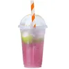 Disposable Cups Straws 25Pcs Stripes Paper Biodegradable Decorative Drinking Eco-Friendly For Outdoor Juice