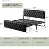 Other Bedding Supplies Heavy duty bed frame with artificial leather top plate bedroom furniture 12 inches under bed storage black platform bed Y24320