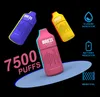 100% Original Breze Stiik BS7500 Puff Disposable E Cigarett Vaper Bar 7500 Puff Battery Power 650mAh Uppladdningsbar 16 ml LED LED -lampor Glöd 12 smaker