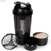 Bottiglie d'acqua 16OZ Bottiglie di shaker per proteine Sport portatili Palestra Fitness Tazza d'acqua Miscele Polvere Shake Cup A prova di perdite Milkshake Miscelatore Bollitore yq240320