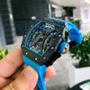 Desginer Mechanical Automatic L Watch Superclone Watch Designer Tourbillon Watch Tourbillon Rm53-01 Men Real Mechanical Carbon Fiber Case Montre MIXU