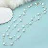 Pendant Necklaces 2024 New Simulated Pink Pearl Long Necklace Collar Fashion Women Double Layer Necklaces Pendants Jewelry Chain Bijoux GiftsL2403L2403