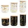 Storage Bottles Modern Ceramic Sugar Bowl With Bamboo Lid Dispenser Shelf Decor Jar Coffee And Tea