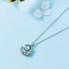 Pendant Necklaces Silver Plated Moon Shining CZ Crystal Necklace Exquisite Elegant Women Rhinestone Fashion Clavicle Chain Jewelry