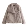 Manteau d'hiver en fausse fourrure pour femme, nouveau Style de célébrité, mode, fourrure artificielle ample, manteau à col rabattu