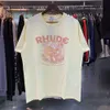 Primavera verão Rhude Shirt Man T Camisetas Mulheres Tees Skateboard Men Mom