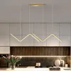 Pendentif LED moderne Light Gold / Black Long Line Pendant Light for Restaurant Study Office Office Coffee Home Decoration Luxury 240320