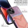 CASEiST Creatieve Jeans Canvas Telefoonhoesje met Creditcard Geldsleuf Houder Zak Portemonnee Doek Lederen Magnetische Achterkant Voor iPhone 15 14 13 12 11 Pro Max XS XR 8 7 Plus