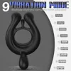Vibrerande kuk ring penis ringar 9 vibrationslägen manliga sex leksaker fjärrkontroll klitoris