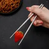 Baguettes 1/5 paires en acier inoxydable nouilles antidérapantes Sushi baguettes réutilisables Style chinois vaisselle en métal outils de cuisine durables
