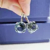 Роскошные ювелирные серьги Swarovskis, сочетающиеся с черно-белыми круглыми серьгами Bella в форме капель воды для женщин с хрустальными серьгами с элементом «ласточка»