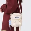 Axelväskor liten crossbody väska för tjej 2024 canvas kvinnors messenger koreanska mode bomullsduk kvinnliga studenttelefon plånböcker
