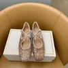 Casual Shoes Spring Autumn Women Fashion Glitter Ballet Flats Bling Cross-tied Shallow Loafers Round Toe Shoe