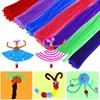 Party Decoration 100st Creative Plush Chenille Sticks Velvelt Artificial Flowers Plants Stem Pipe Cleaner Decorative Handmade Home Deco