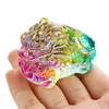 Figurine decorative 1PC Prisma laser Drago cinese Zodiaco animale Smalto colorato Vetro Ornamento di cristallo Arcobaleno Fermacarte da scrivania Artigianato