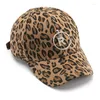 Bola bonés leopardo impressão moda minimalista curvo borda boné de beisebol ao ar livre esportes de rua protetor solar à prova de vento pára-sol pingente chapéu