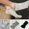 Chaussettes d'été courtes en coton pour hommes, basses à cinq doigts, Tube d'orteil en maille Ultra-mince, accessoires de mode