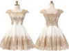 Vestidos de baile curtos com apliques de ouro e manga 2019 decote quadrado ruched vestidos de baile vestido de formatura vestidos formais paolo se7684675