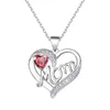 Pendentif Colliers Vecalon Maman Coeur Forme Pendentifs Avec Collier Pour Femmes Fête Des Mères Cadeau En Gros Bijoux 5 Couleurs Sier/Noir/Rose Dhf7V