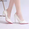 Pumps White Black Sexy Stiletto High Heels Classic Womens Pumps 6cm/10cm Party Wedding Shoes Fashion Pointed Toe Red Sole Single Shoes