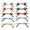 Солнцезащитные очки 2024, ретро, металлическая оправа, хип-хоп, рок, панк, солнцезащитные очки, классические маленькие круглые для женщин и мужчин, яркие цвета, модные оттенки
