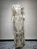 2022 Four Seasons New Muslim Womens Dress Hot Gold Robe Femal