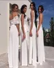Dantel Pantolon Takımları Şifon Tulum Nedime Elbiseleri Düğün Partisi Gece Elbiseleri Kıyafet 4 Stil Hizmetçisi Off Off Omuz H1498197
