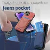 CASEiST Creatieve Jeans Canvas Telefoonhoesje met Creditcard Geldsleuf Houder Zak Portemonnee Doek Lederen Magnetische Achterkant Voor iPhone 15 14 13 12 11 Pro Max XS XR 8 7 Plus