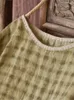 Blusas de mujer, blusas holgadas de lino a cuadros para mujer, camisa Vintage para primavera y verano para mujer, Tops 2024