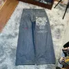 Men's Jeans JNCO Baggy Y2K Harajuku Hip Hop Streetwear Vintage Pocket Graphic Mens Womens American High Waisted Wide Leg