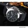 Panerai Automatiska klockor Swiss Movment Watch Silver Bezel Silicone Strap Mens Military Watch Montre HommePej7 WN-DMAQ