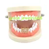 Oro 10 carati NO.23 Denti d'oro Grillz Lab cresciuto con diamante Clip per denti Top Bottom Grill Body Tooth Gems Kit Gioielli per Party Donna Uomo