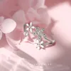 Summer Trendy Sparkling Diamond Flower Index Finger Ring for Women