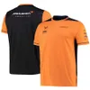 남자 티셔츠 McLaren F1 팀 톱 2024 여름 New T_Shirt 남자 야외 스포츠 짧은 슬리브 포뮬러 One Racing Cloth