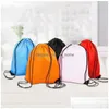 Sacos de armazenamento Criativo Portátil Dstring Mochilas Cor Sólida Esportes Moda Corda Dobrável D210 Poliéster Handle Drop Delivery Home Dhbop