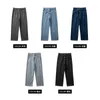 Männer Jeans 2024 Koreanische Mode Baggy Klassische Unisex Mann Gerade Denim Breite Bein Hosen Hip Hop Bagy Hellblau grau Schwarz