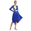 Scen Wear Liturgical Praise Dance Worship Dress for Womens Metallic Color Block Church Choir Dancewear Lyrical Performance Costumes